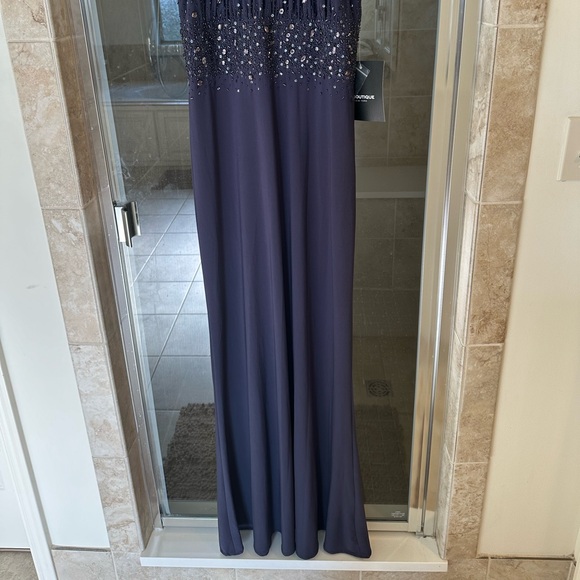 Formal party dress wedding long gown fittedpurple size 6 embellished halter neck - Picture 14 of 14